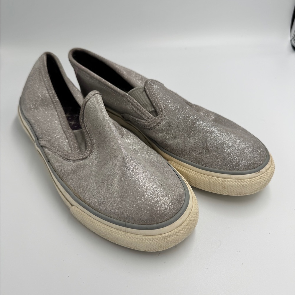 Sperry Top-Sider Women's Size 9M Silver Slip-On Flats Loafers Sneakers Shoes